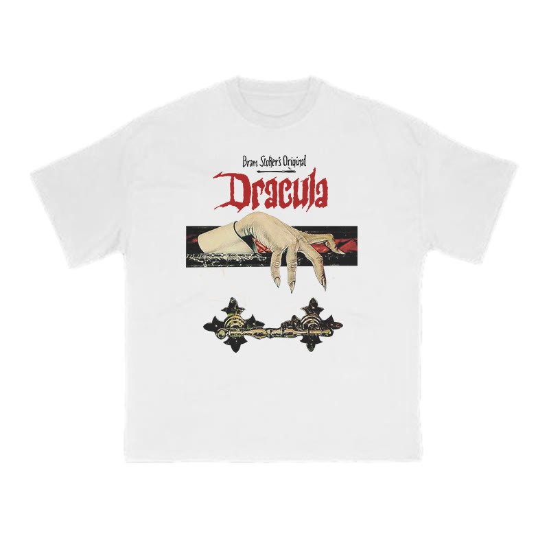 Unisex 100% Cotton Dracula Hand Print T-shirt - White - US16-18(2XL) - image 2