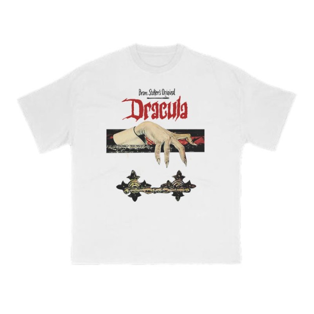 Unisex 100% Cotton Dracula Hand Print T-shirt - White - US16-18(2XL) - image 2