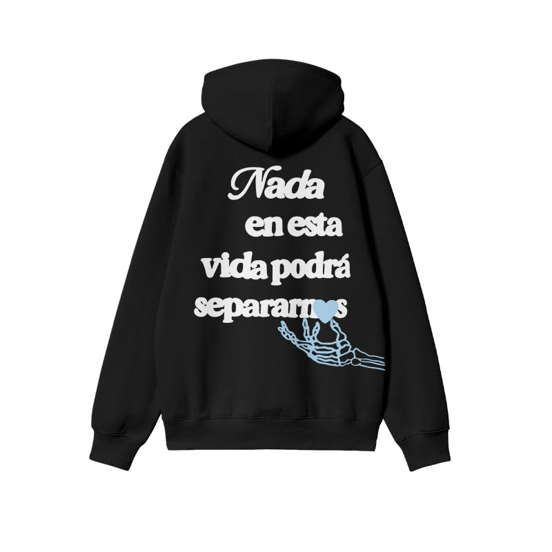 Unisex 100% Cotton Nada En Esta Vida Podrá Separarnos Print Couple Hoodie - image 1