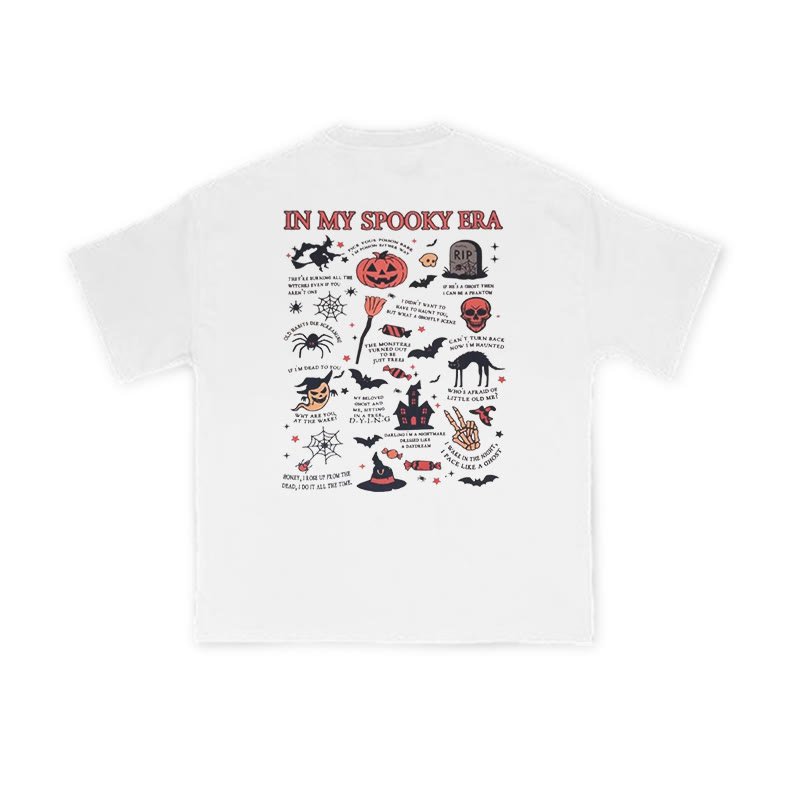 Unisex 100% Cotton In My Spooky Era Halloween Print T-shirt - White - US16-18(2XL) - image 2
