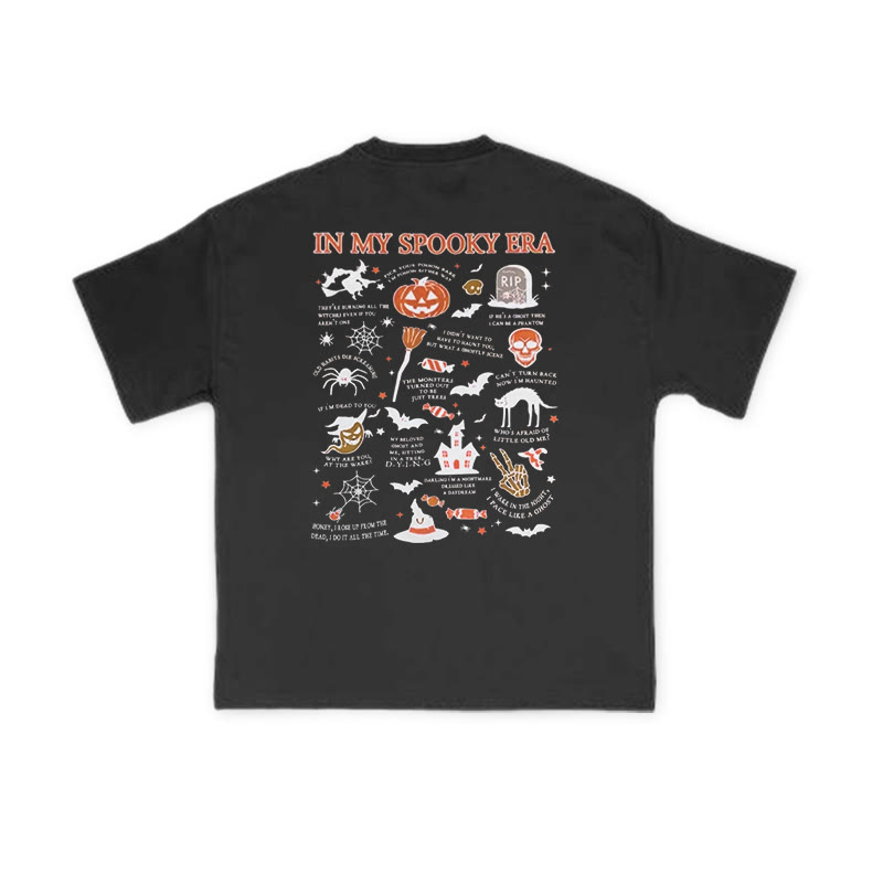 Unisex 100% Cotton In My Spooky Era Halloween Print T-shirt - Black - US16-18(2XL) - image 1