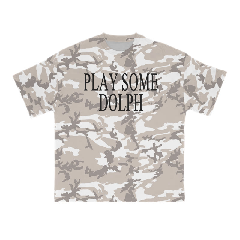 Unisex Play Some Dolph Camo Print T-shirt - Khaki - 8XL - image 1