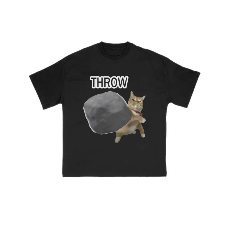 Unisex 100% Cotton  Violence Cat Art Print T-shirt - Black - US16-18(2XL) - image 2