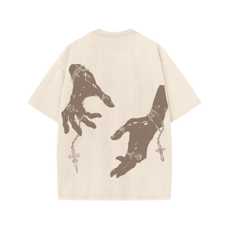 Unisex 100% Cotton God's Grip print Acid Washed T-shirt - image 1