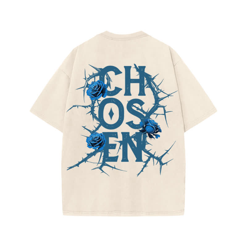 Unisex 100% Cotton JESUS CHOSEN Print Acid Washed T-shirt - image 1