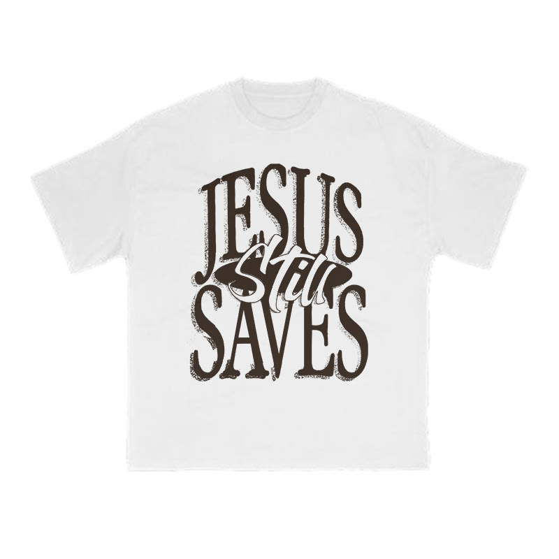Unisex 100% Cotton Jesus Still Saves Print T-shirt - White - US16-18(2XL) - image 2