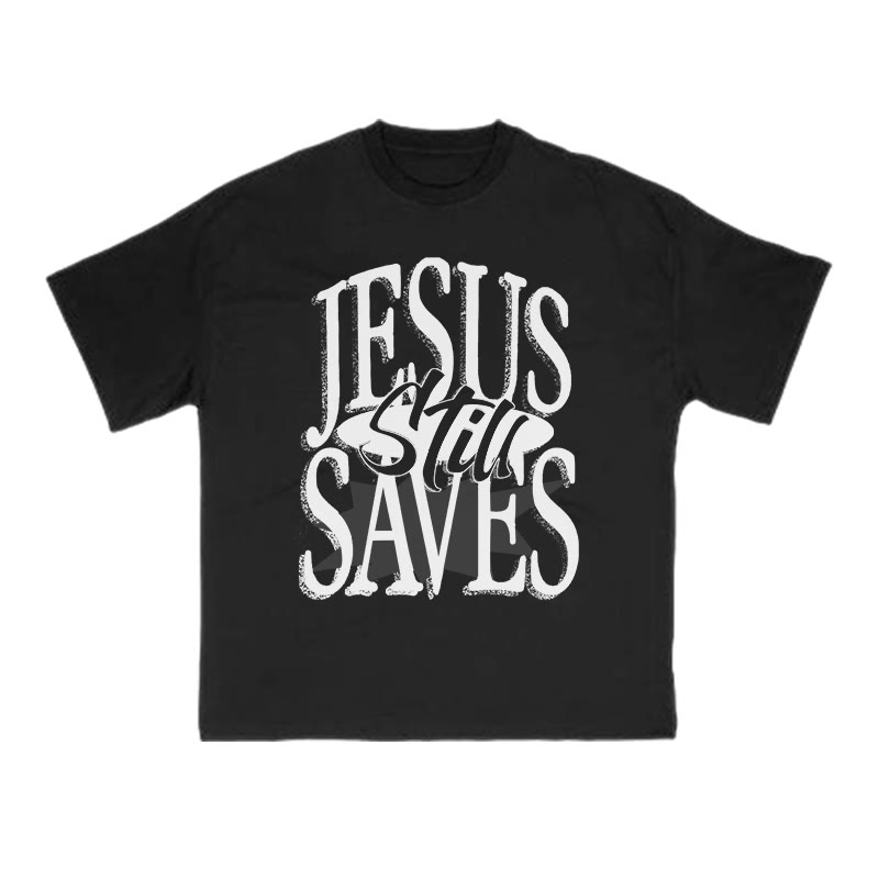 Unisex 100% Cotton Jesus Still Saves Print T-shirt - Black - US16-18(2XL) - image 1