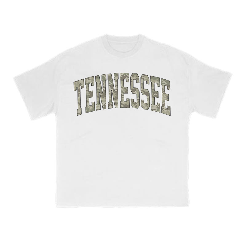 Unisex 100% Cotton Camo Tennessee Print T-shirt - White - US16-18(2XL) - image 2
