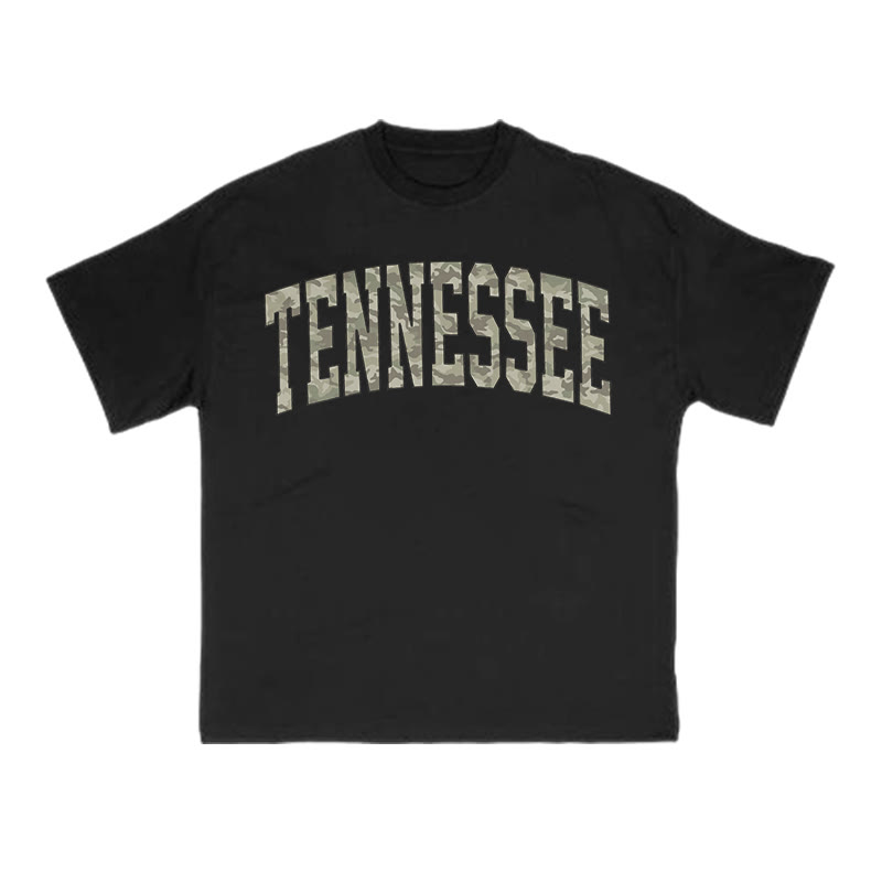 Unisex 100% Cotton Camo Tennessee Print T-shirt - Black - US16-18(2XL) - image 1