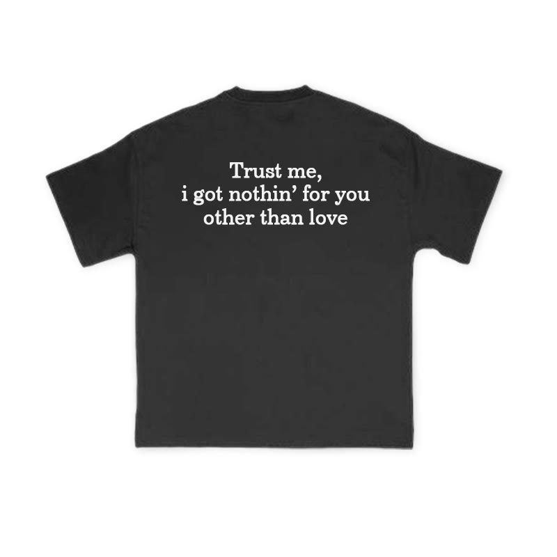Unisex 100% Cotton Trust Me Print T-shirt - Black - US16-18(2XL) - image 1