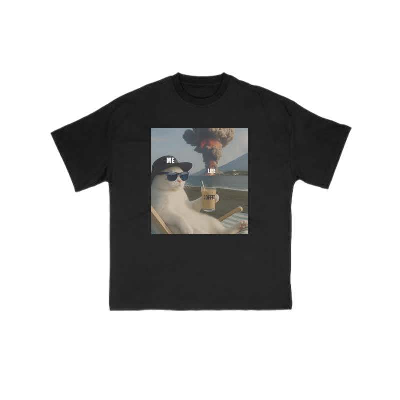 Unisex 100% Cotton Life Explosion Print T-shirt - Black - US16-18(2XL) - image 1