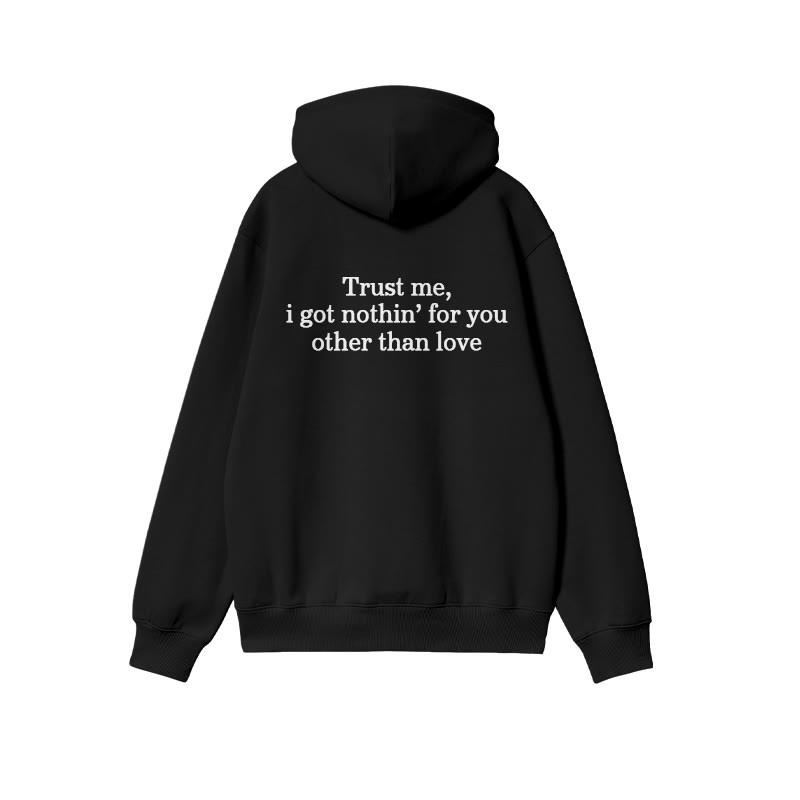 Unisex 100% Cotton Trust Me Print Hoodie - Black - US16-18(2XL) - image 1