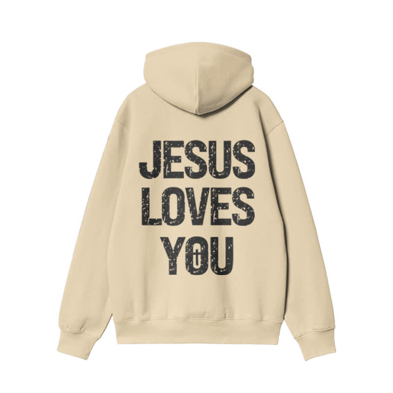 Unisex 100% Cotton Jesus Loves You Print Hoodie - image 1
