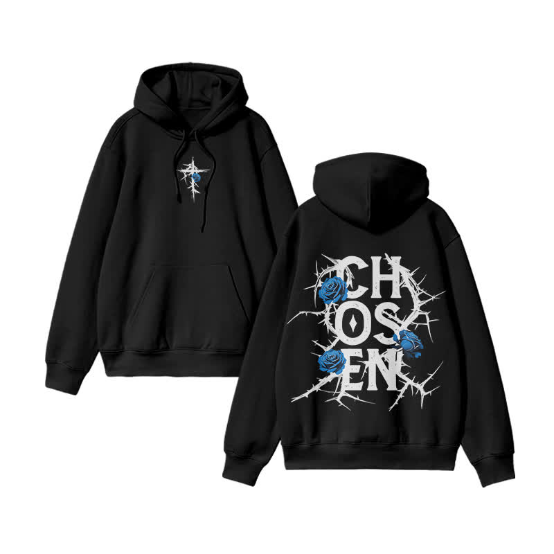 Unisex 100% Cotton God Chosen Design Print Hoodie - Black - US16-18(2XL) - image 3