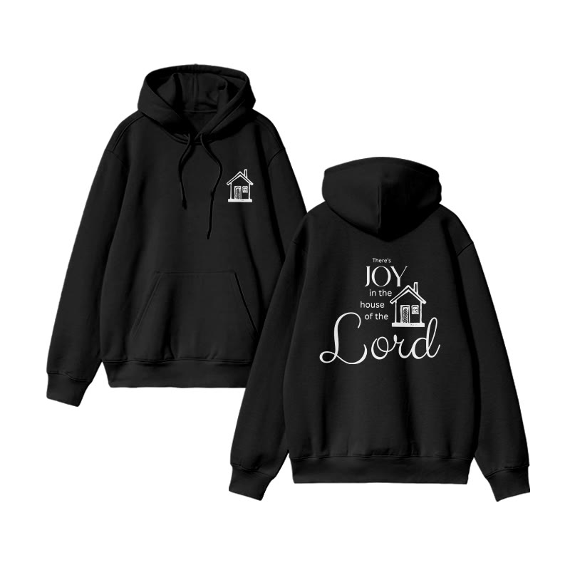 Unisex 100% Cotton There's Joy In The House Of The Lord Print Hoodie - Black - US16-18(2XL) - image 2