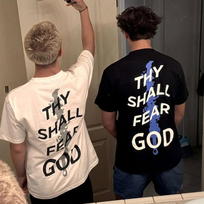 Unisex 100% Cotton Thy Shall Fear God Print T-shirt - image 1