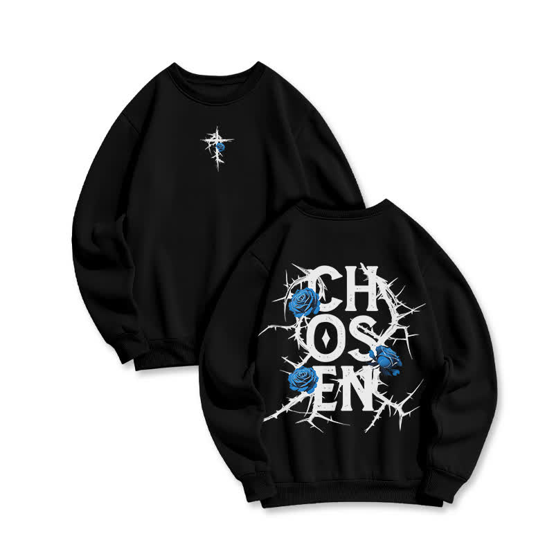 Unisex 100% Cotton Jesus Chosen Print Sweatshirt - Black - US16-18(2XL) - image 2