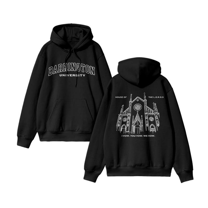Unisex 100% Cotton House Of The Lord Print Hoodie - Black - US16-18(2XL) - image 2