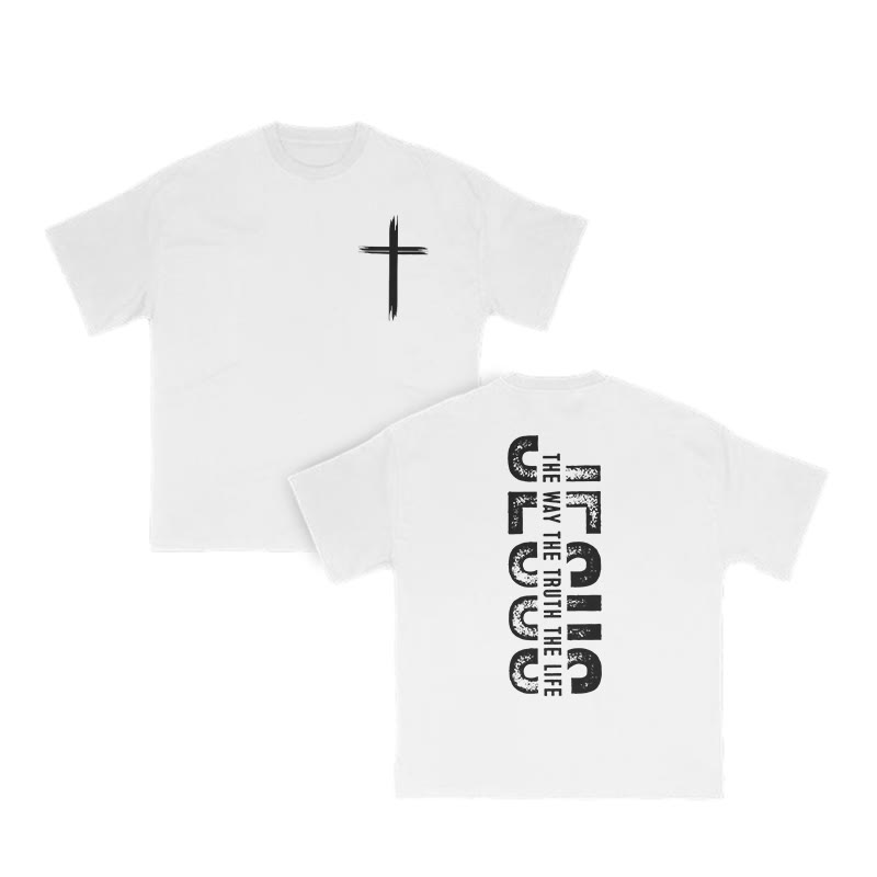 Unisex 100% Cotton The Way The Truth The Life Print T-shirt - White - US16-18(2XL) - image 3