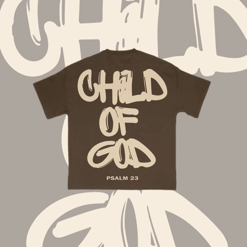100% Cotton Child Of God Print T-shirt - Coffee - 2XL - image 17