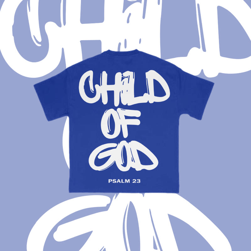 100% Cotton Child Of God Print T-shirt - Blue - 2XL - image 19