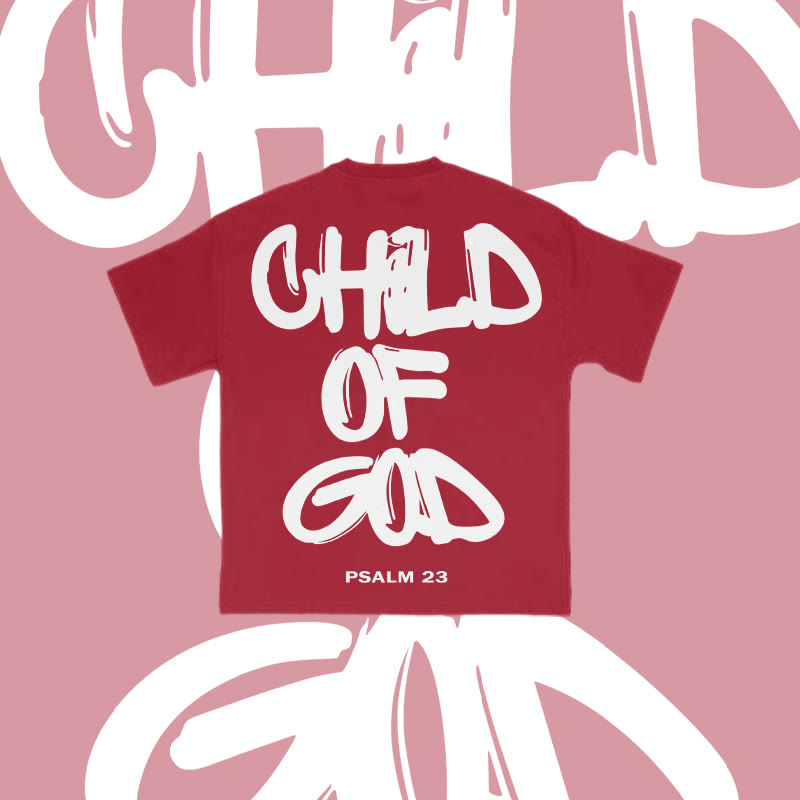 100% Cotton Child Of God Print T-shirt - Red - 2XL - image 18