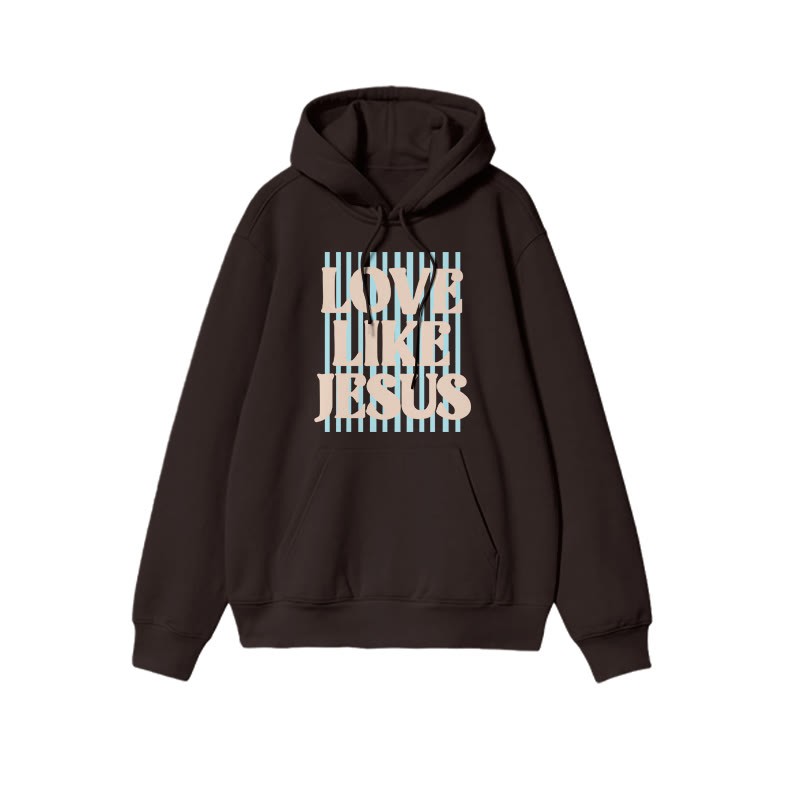 Unisex 100% Cotton Love Like Jesus Print Hoodie - Coffee - US16-18(2XL) - image 2