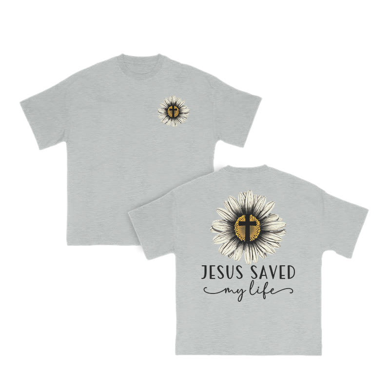 Unisex 100% Cotton Jesus Saved My Life Print T-shirt - Grey - US16-18(2XL) - image 5