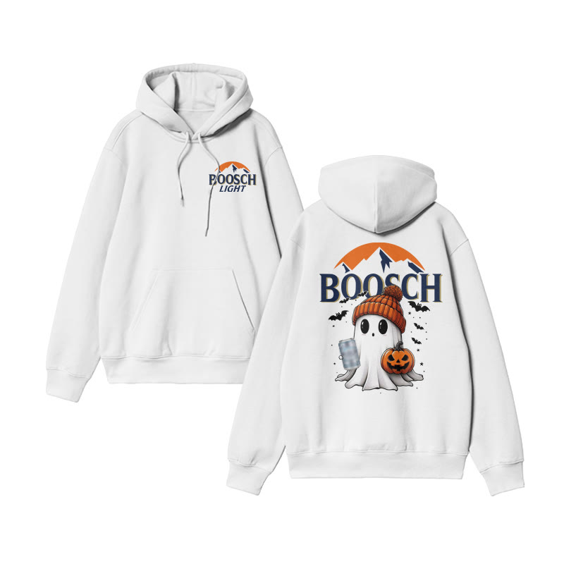 Unisex 100% Cotton Boosch Light Halloween Print Hoodie - White - US16-18(2XL) - image 3