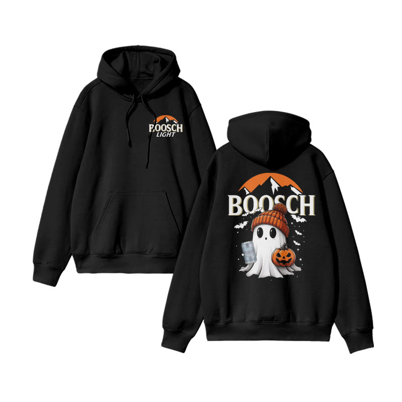 Unisex 100% Cotton Boosch Light Halloween Print Hoodie - Black - US16-18(2XL) - image 2