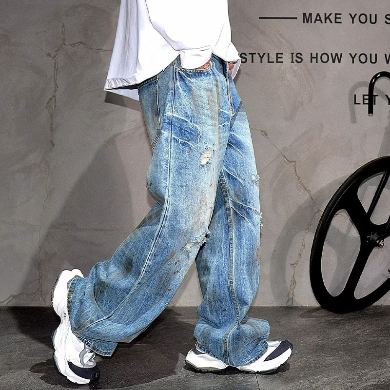 Creative Distressed Loose Jeans - image 4