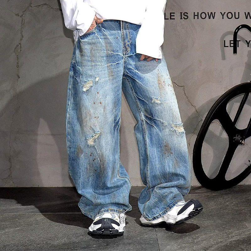Creative Distressed Loose Jeans - image 3