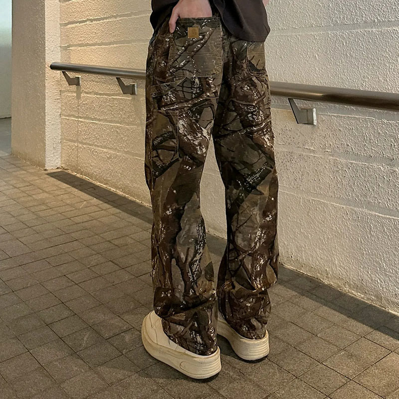 Dead Leaf Camouflage Straight-leg Casual Overalls - image 3