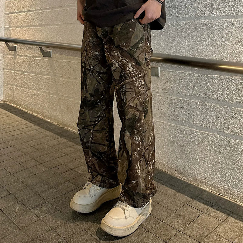 Dead Leaf Camouflage Straight-leg Casual Overalls - image 2