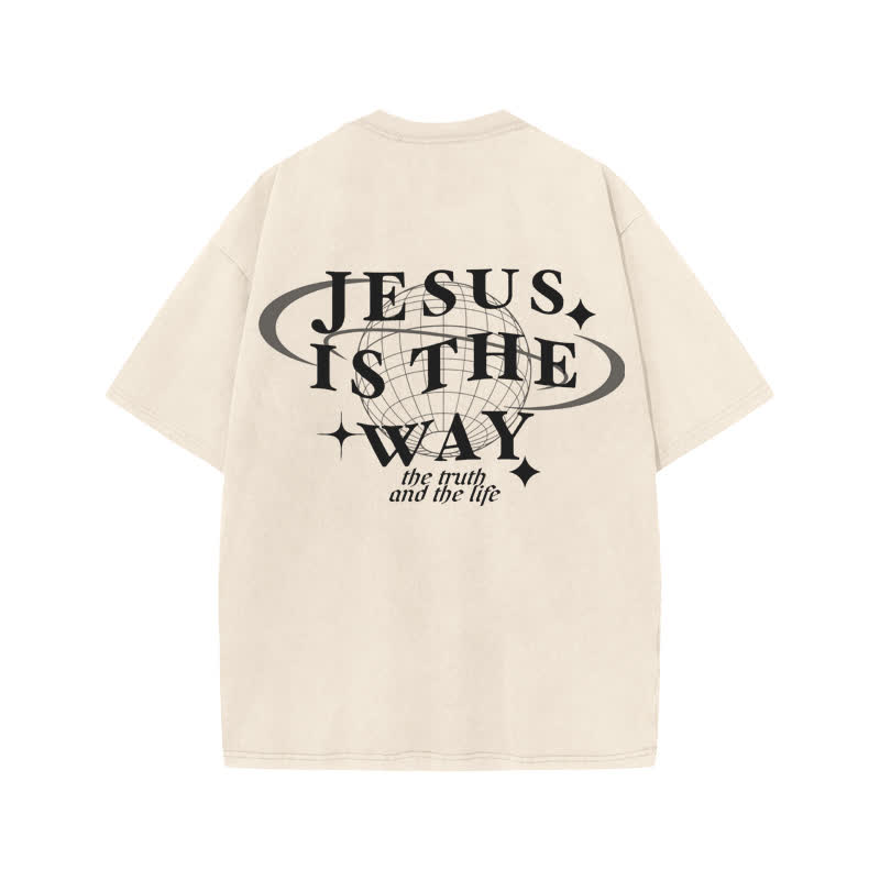 Unisex Jesus Is The Way The Truth The Life Print Acid Washed T-shirt - image 1