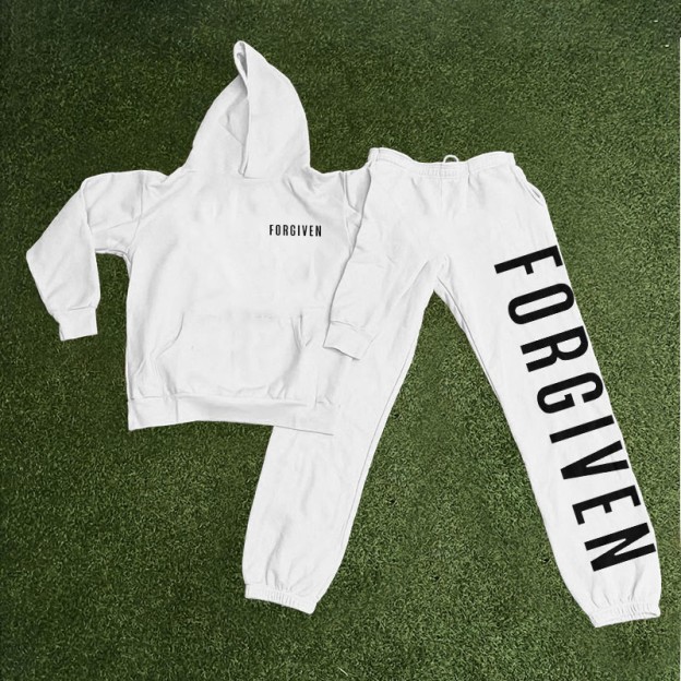 Unisex Forgiven Psalm 32:1 Print Hoodie Set - image 1