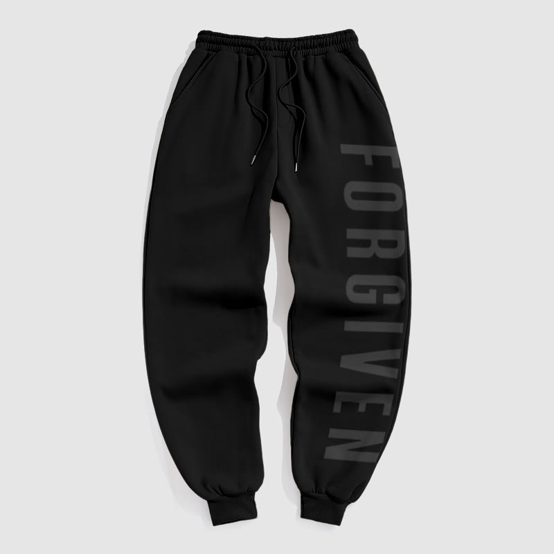 Unisex Forgiven Psalm 32:1 Print Pants - Black - US16-18(2XL) - image 2