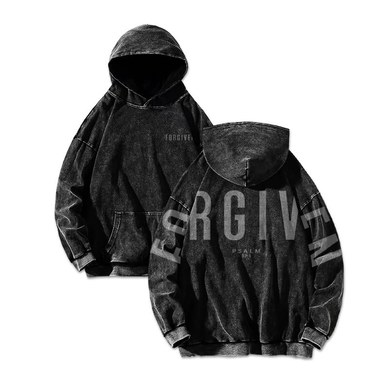 Unisex Forgiven Psalm 32:1 Printed Washed Hoodie  - image 2