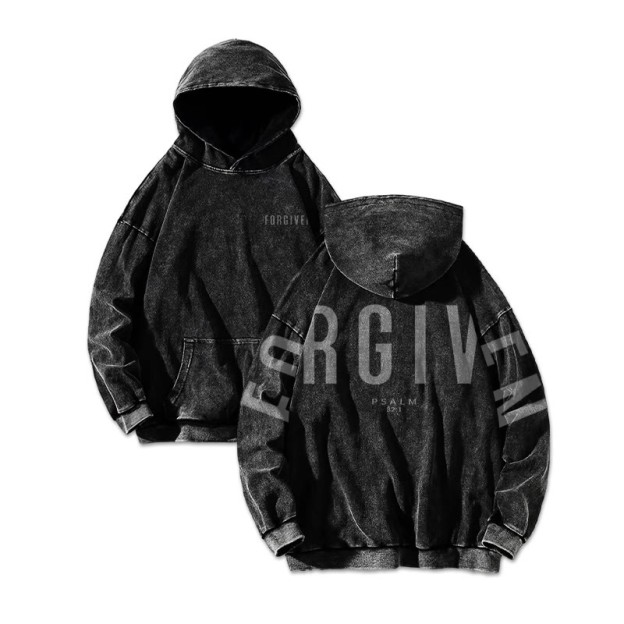 Unisex Forgiven Psalm 32:1 Printed Washed Hoodie  - image 2