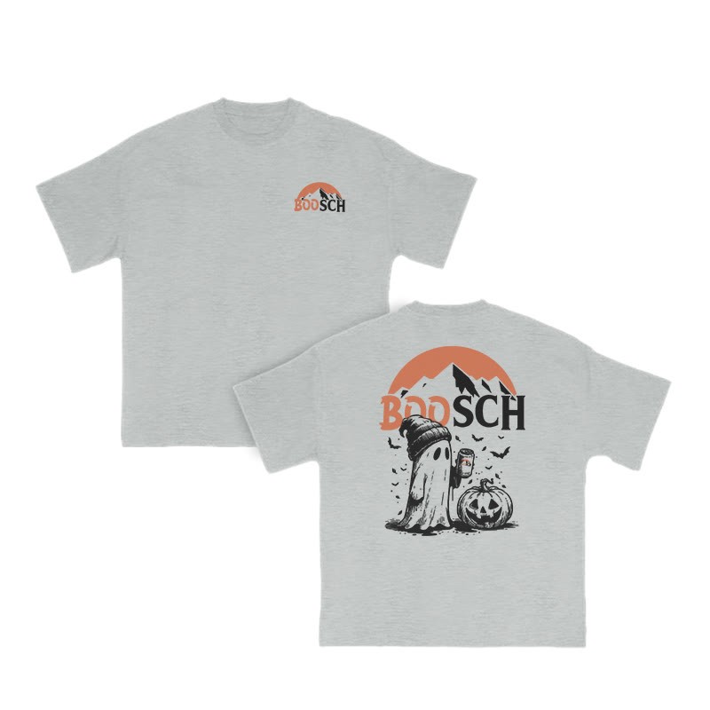 Unisex Funny Boosch Pumpkin Halloween Print T-shirt - Grey - US16-18(2XL) - image 4