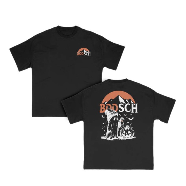 Unisex Funny Boosch Pumpkin Halloween Print T-shirt - Black - US16-18(2XL) - image 3