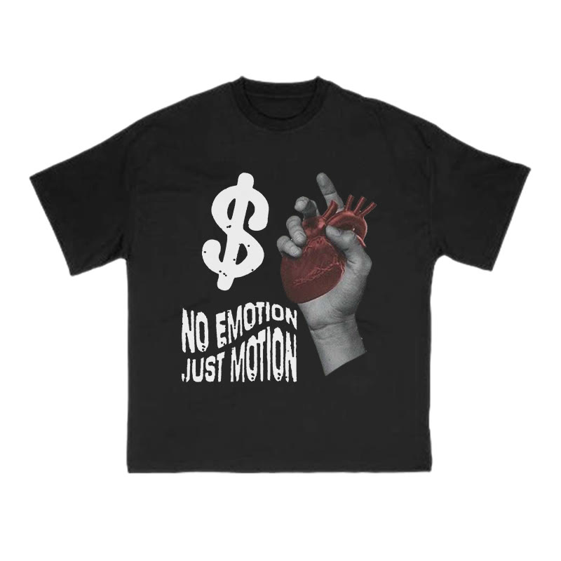 Unisex No Emotion Just Motion Print T-shirt - image 1