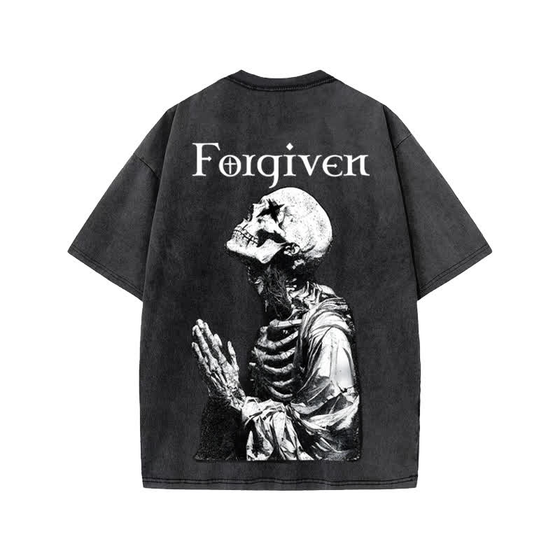 Unisex  Forgiven Print Acid Washed T-shirt - image 1
