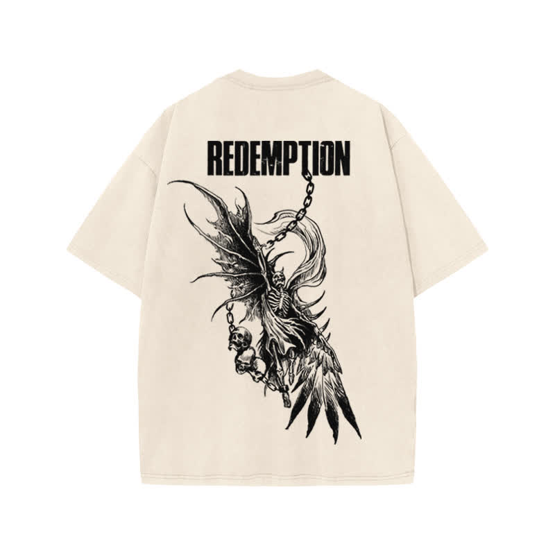 Unisex Redemption Print Acid Washed T-shirt - image 1