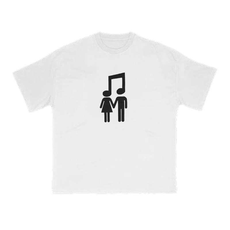 Unisex Music Makes Us Love Print T-shirt - White - US16-18(2XL) - image 2