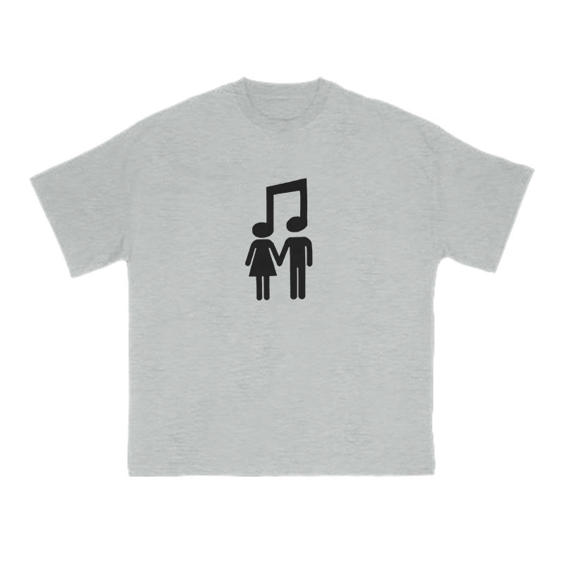 Unisex Music Makes Us Love Print T-shirt - Grey - US16-18(2XL) - image 3