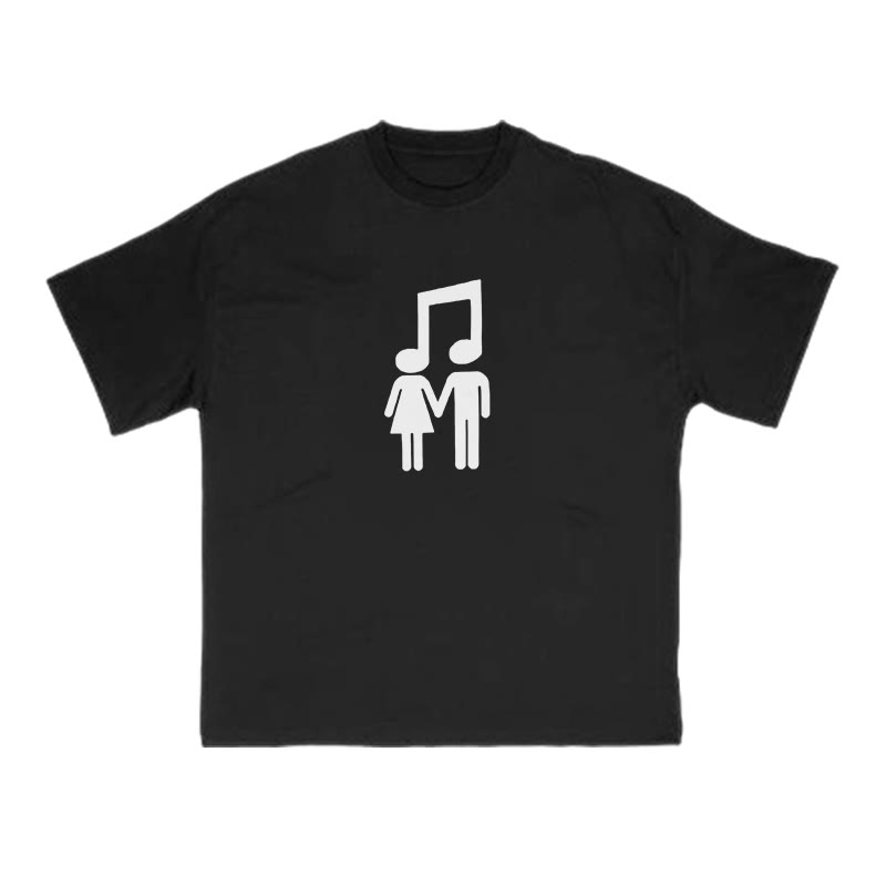 Unisex Music Makes Us Love Print T-shirt - Black - US16-18(2XL) - image 1