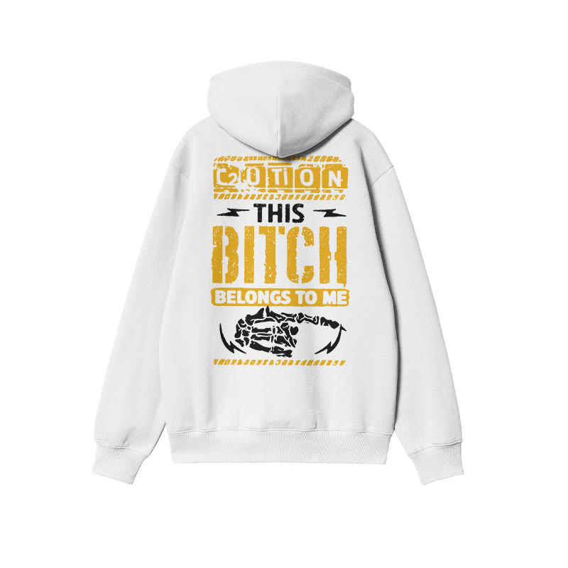 Unisex This B*tch Belongs Me Print Hoodie - White - 2XL - image 2