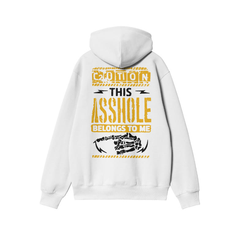 Unisex This A**hole Belongs Me Print Hoodie - White - 2XL - image 2
