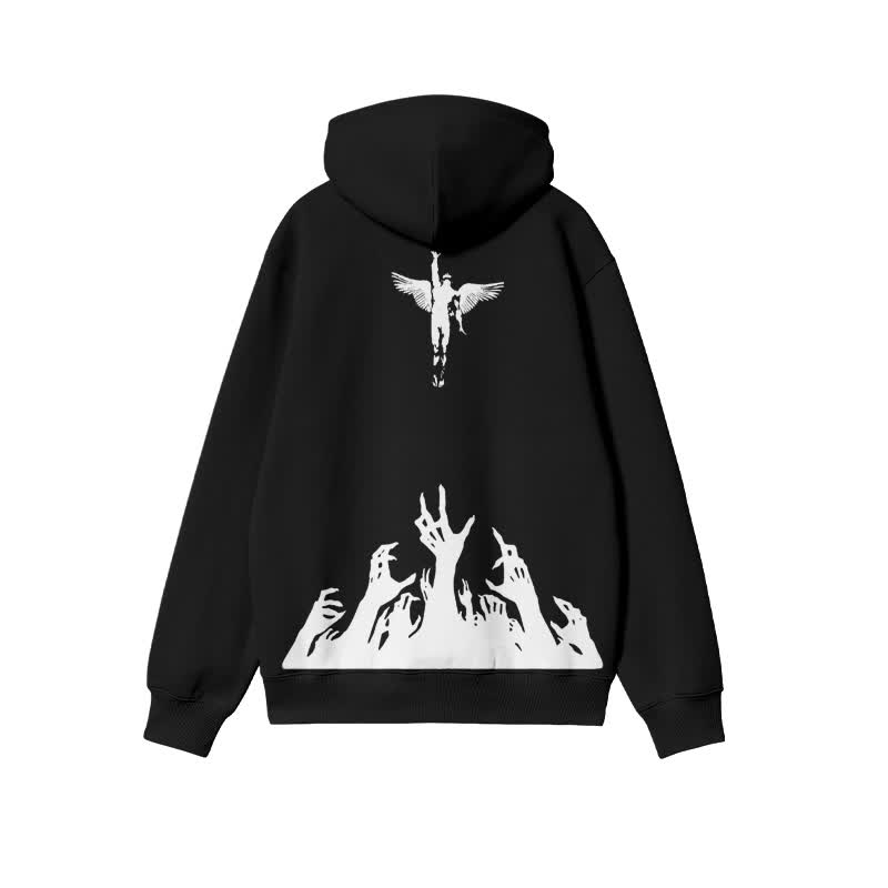 Unisex Faith Over Fear Print Hoodie - Black - 2XL - image 2